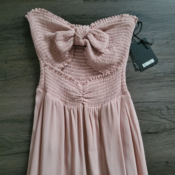 Reformation Blush Hibiscus Maxi Dress NWT Size X-Small - Picture 9 of 15